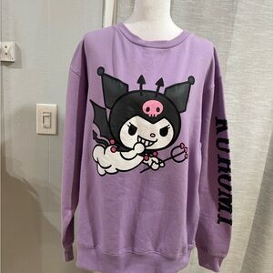 Bioworld Lavender Kuromi Graphic Crewneck Sweatshirt